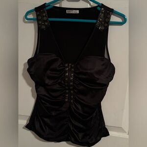 Vintage DO+BE Black Studded Tank Top
